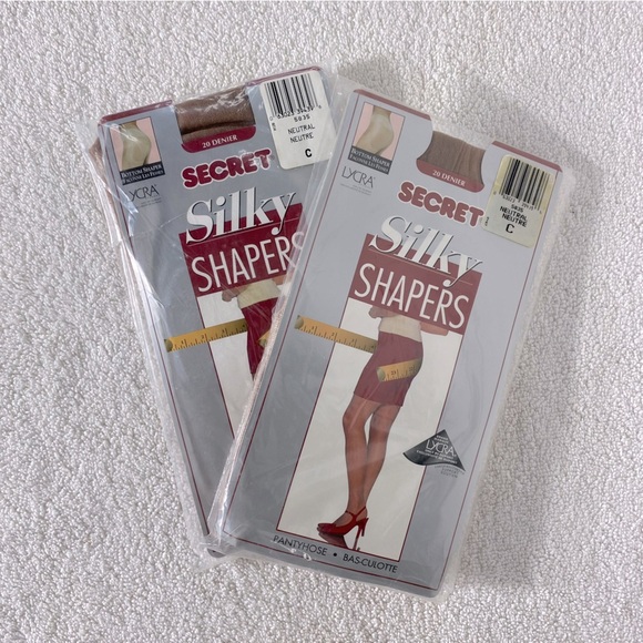 Vintage Secret Silky Shapers Pantyhose Tights In Neutral W Bottom Shaper X2 - Picture 1 of 6